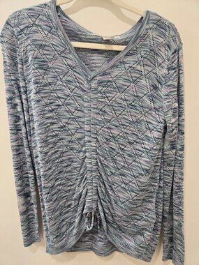 Steve Madden Girls blue ruched top lightweight sweater